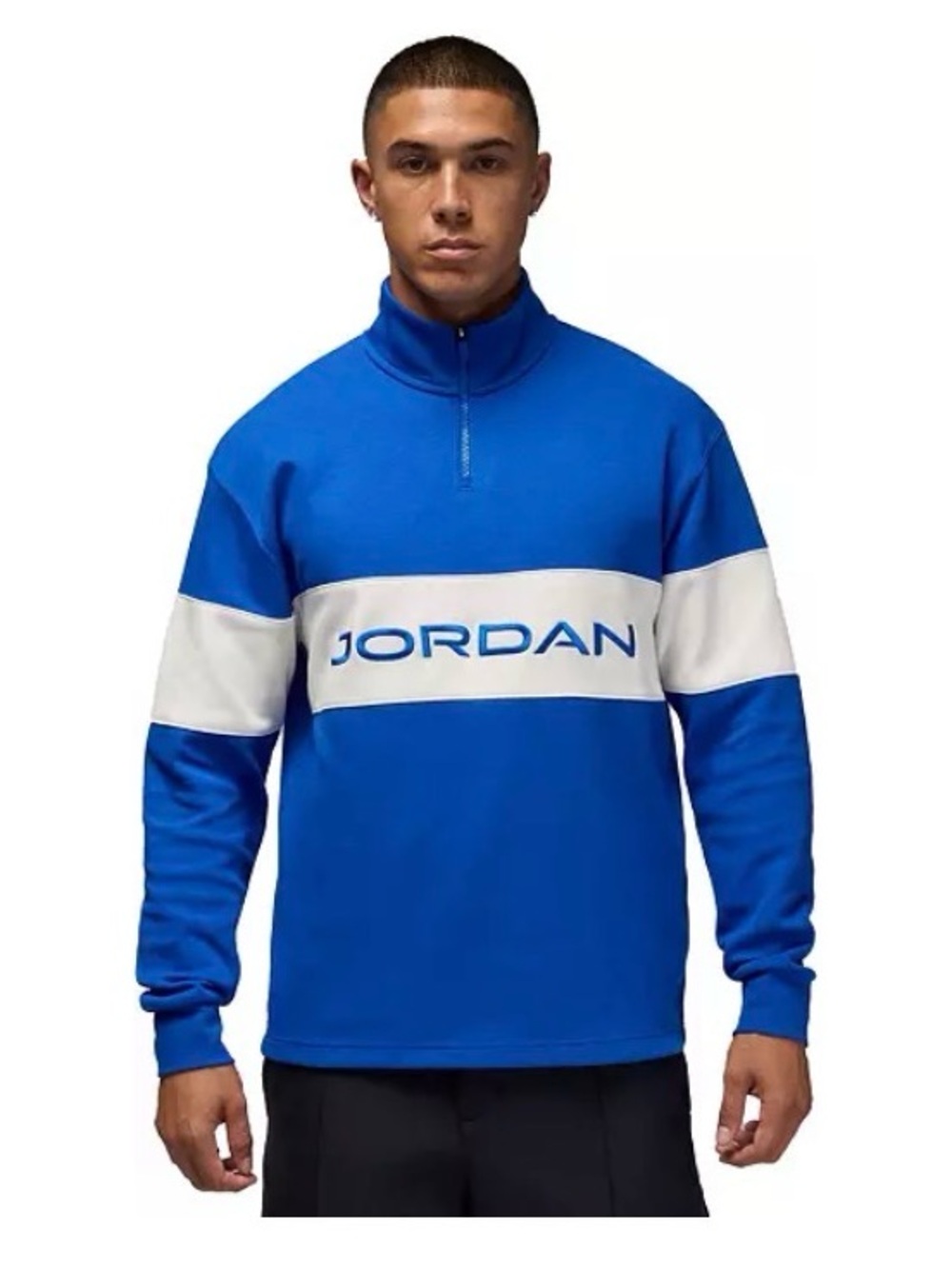 Nike Dri-fit Jordan Blue & White Zip-Front Sweatshirt - Picture 6 of 10